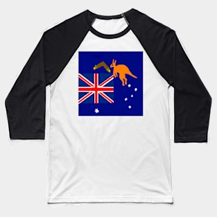 Sporty Australian on White Background Baseball T-Shirt